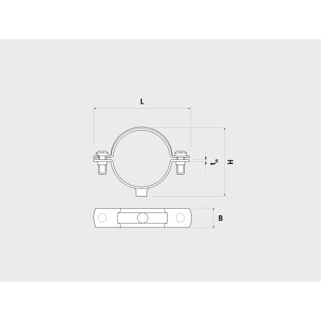 Technische Zeichnung Metallschelle L