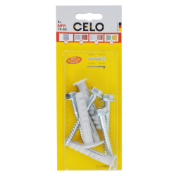 Produktbild Blister MFR 10-60 Flachbunddübel mit Sechskantschraube mit angepresster Scheibe