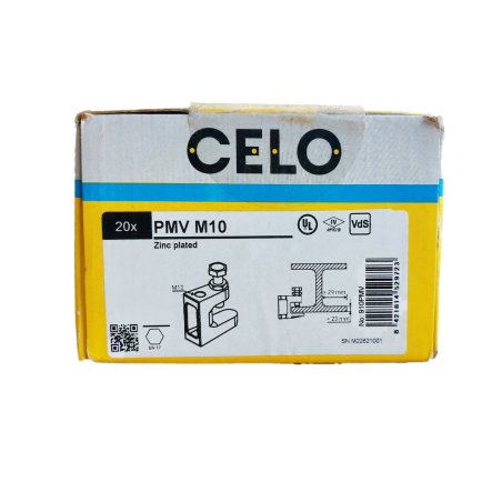 Verpackungsfoto Box mit 20 Stück PMV M10, verzinkt, Vorderansicht mit Etikett