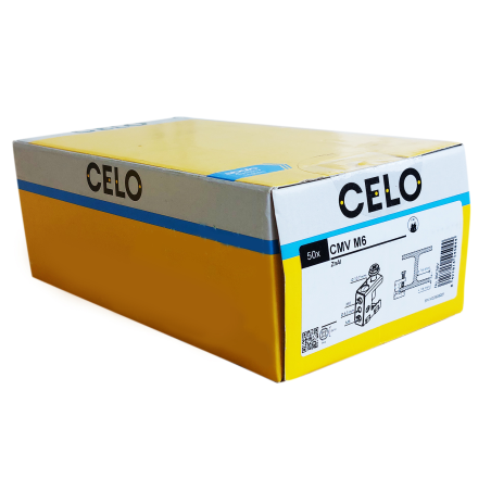 Verpackungsfoto Box mit 50 Stück CMV M6 ZnAl, Seitenansicht