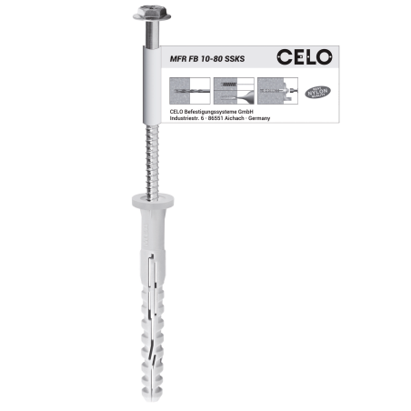 Produktbild Mulitfunktionsrahmendübel MFR Flachbunddübel mit Sechskantschraube mit angepresster Scheibe, Einzelartikel, galvanisch verzinkt