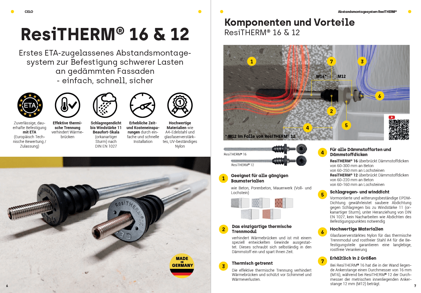 Erklärflyer ResiTHERM®: Übersicht über die Produkte inkl. Komponenten und Vorteilen
