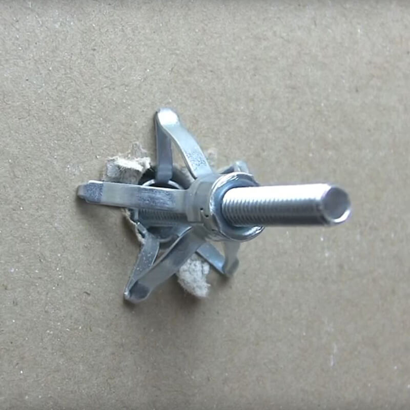 Montagebilder von Hohlraumdübel HRM für die Verankerung vor und hinter der Platte Montagebilder von Hohlraumdübel HRM für die Verankerung vor und hinter der Platte