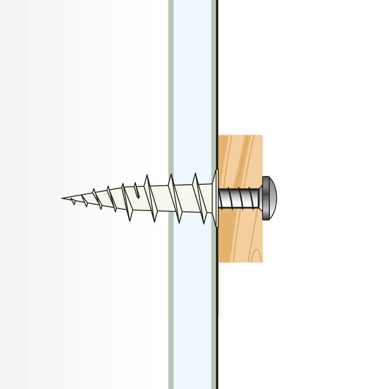 Einbauzeichnung / technische Zeichnung mit Seitenansicht von Hohlraumdübel GKD Einbauzeichnung / technische Zeichnung mit Seitenansicht von Hohlraumdübel GKD