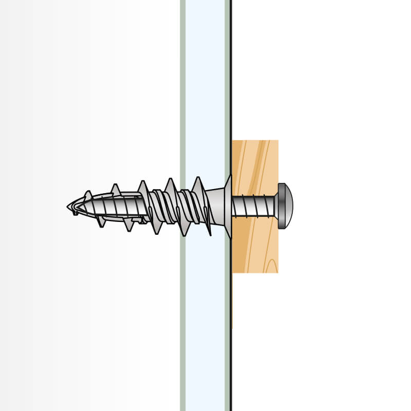 Einbauzeichnung / technische Zeichnung mit Seitenansicht von Hohlraumdübel GKDZ Einbauzeichnung / technische Zeichnung mit Seitenansicht von Hohlraumdübel GKDZ