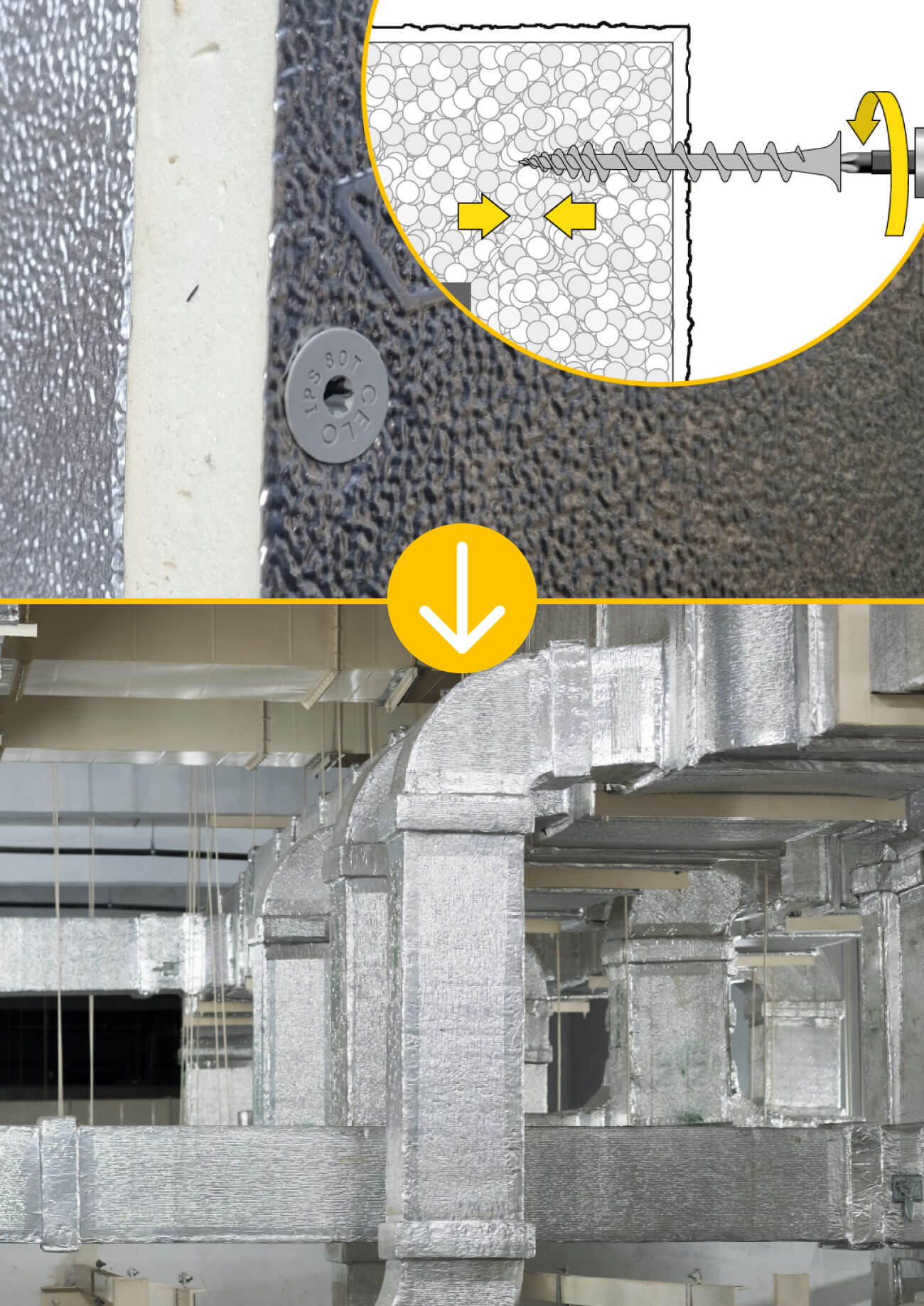 Headerbild für die Mobilansicht_Effektive Lösungen für den HVAC/HLS-Bau mit der Isolierplatten-schraube IPS 80T von CELO 