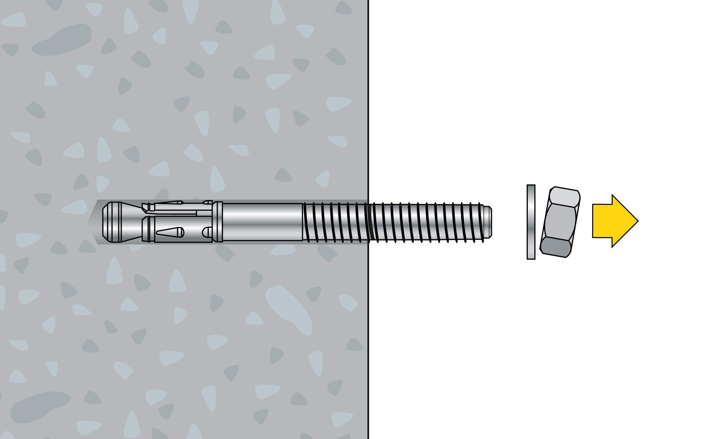 4. Unterlegscheibe und Mutter vorübergehend entfernen
