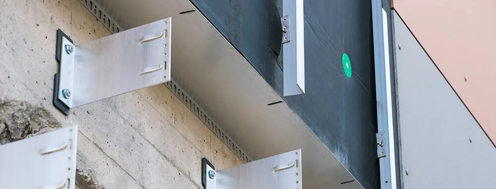 Anwendung Multifunktionsrahmendübel MFR FB SSKS für Fassadenunterkonstruktionen