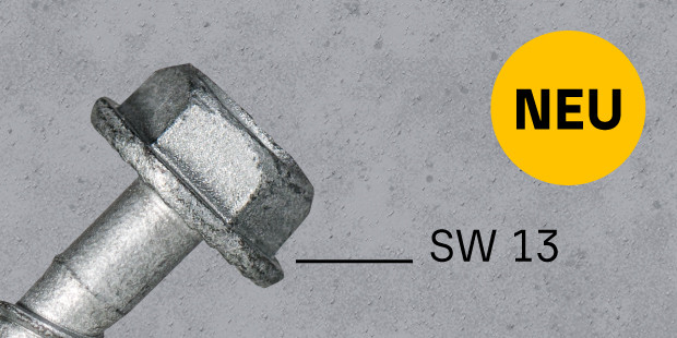 Neue Betonschraube BTS6 BL mit Sechskantkopf SW13